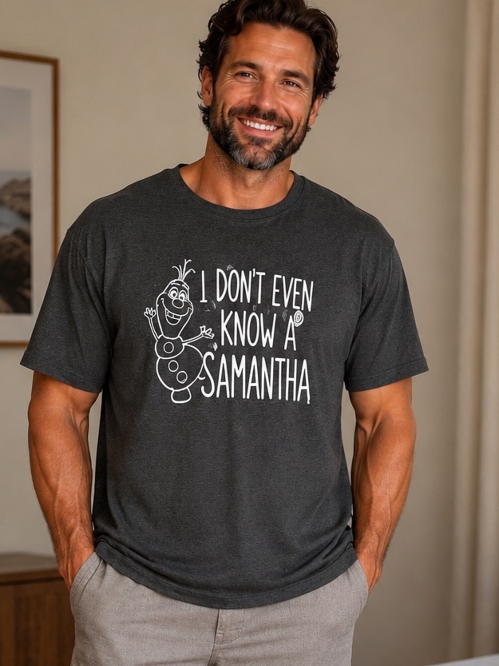 Bella Canvas Charcoal Gray 'I Don't Even Know A Samantha' Graphic Tee
